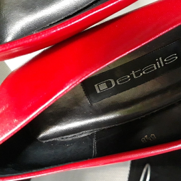 Red Leather Heels Sz 8.5 B - Picture 12 of 15